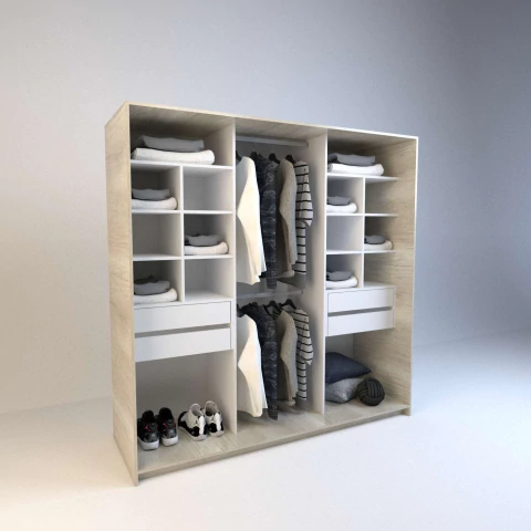 Vestidor Sin Puertas 4 Cajones (6513) - Nevado/Everest - comprar online