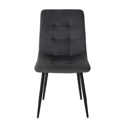 Set x 4 Sillas Comedor Caño Terciopelo Negro/Gris (6401) - comprar online