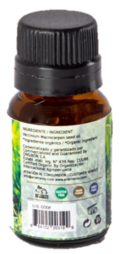 Aceite de Semilla de Arándano Virgen Orgánico x 10 Ml. - Certificado - Aname Vio - Cosmética Orgánica Certificada - comprar online