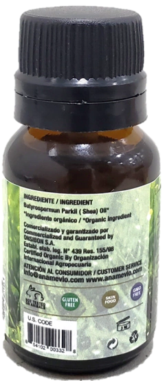 Aceite  De  Nuez de Karite Orgánico x 10 Ml. Certificado - Aname Vio - Cosmética Orgánica Certificada - comprar online