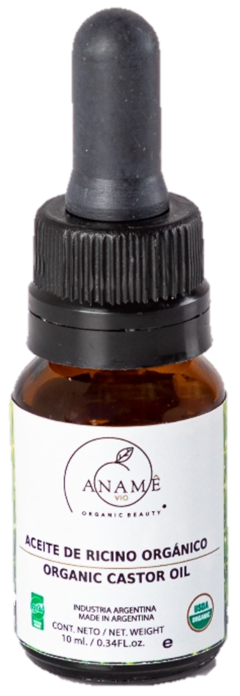 Aceite De Ricino / Castor Orgánico x 10 Ml. Certificado - Aname Vio - Cosmética Orgánica Certificada