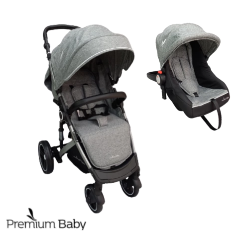 COCHECITO TRAVEL SYSTEM PREMIUM BABY TUTS PRO GRIS