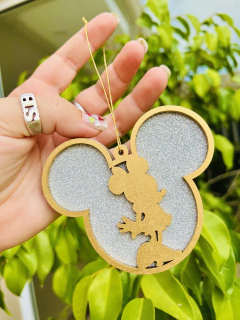 Adorno p/ árbol Mickey & Minnie - Dorado y Plateado en internet