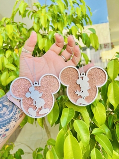 Adorno p/ árbol Mickey & Minnie - Rose Gold