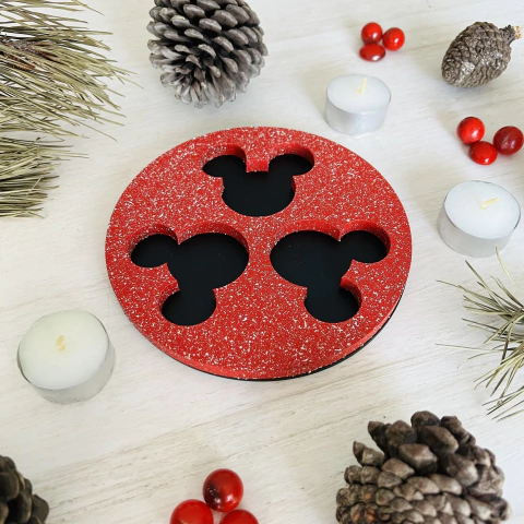 Centro de mesa - Porta velas - MICKEY ROJO (C)