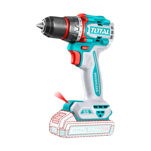 TALADRO ATORNILLASDOR 20 V. BRUSHLESS 13 MM. - TOTAL