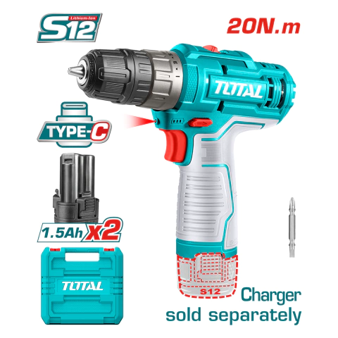 TALADRO ATORNILLADOR 12 V. 10 MM. - TOTAL