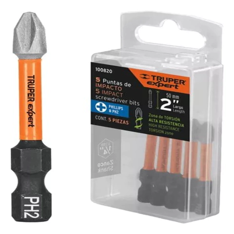 PUNTA ALTO IMPACTO PH2 X 75 MM (BLÍSTER 5 PIEZAS) - TRUPER