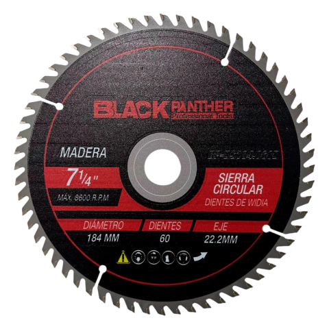 HOJA CIRC. 7 1/4 40 DIENTES DE WIDIA MADERA BLACK PANTHER - comprar online