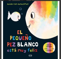 El pequeño pez blanco está muy feliz