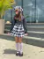 Conjunto Xadrez ( Camisa + Saia + Boina )