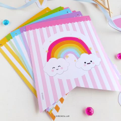 ARCOIRIS - KIT DECORACION CUMPLEAÑOS IMPRESO en internet