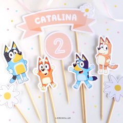 TEMÁTICA BLUEY CON FLORES - comprar online