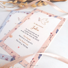 ESTAMPITA BAUTISMO MODELO NÓRDICO ROSA - comprar online