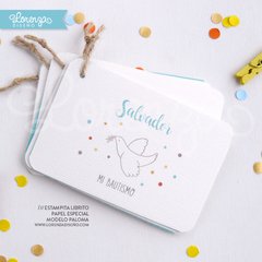 ESTAMPITA BAUTISMO LIBRITO MODELO PALOMITA