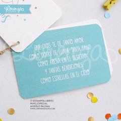 ESTAMPITA BAUTISMO LIBRITO MODELO PALOMITA - comprar online
