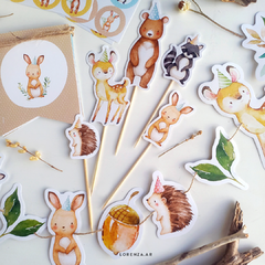 BOSQUE NENES - KIT DECORACION CUMPLEAÑOS IMPRESO - Lorenza Diseño