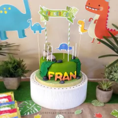 DECO TORTA BANDEROLA + TOPPERS FORMITAS DE PERSONAJES - TEMÁTICA A ELECCIÓN - tienda online