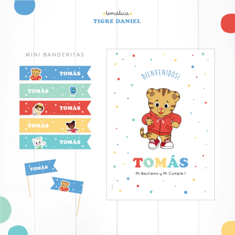 TIGRE DANIEL - KIT DECORACION CUMPLEAÑOS IMPRESO - comprar online