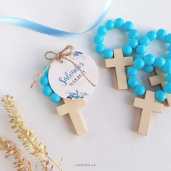 PACK 10 DENARIOS - PERLA DE VIDRIO CELESTE - comprar online