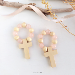 PACK 10 DENARIOS SOUVENIR - ROSA PÁLIDO Y MADERA - comprar online