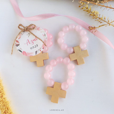 PACK 10 DENARIOS - PERLA DE VIDRIO TRANSLUCIDAS ROSA