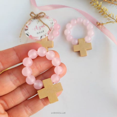 PACK 10 DENARIOS - PERLA DE VIDRIO TRANSLUCIDAS ROSA - comprar online