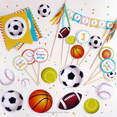 DEPORTES - KIT DECORACION CUMPLEAÑOS IMPRESO