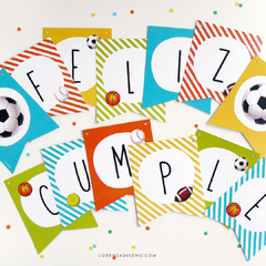 DEPORTES - KIT DECORACION CUMPLEAÑOS IMPRESO en internet