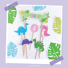 KIT IMPRIMIBLE - DINOSAURIOS NENA - Lorenza Diseño
