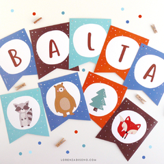 Imagen de EN EL BOSQUE - KIT DECORACION CUMPLEAÑOS IMPRESO