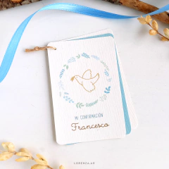 ESTAMPITA CONFIRMACIÓN / COMUNIÓN LIBRITO MODELO FRANCESCO