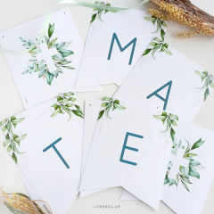 BANDERIN DECO O BANDERIN NOMBRE (8 piezas) - Lorenza Diseño