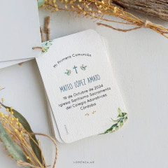 ESTAMPITA COMUNIÓN O CONFIRMACIÓN LIBRITO MODELO MATEO L - Lorenza Diseño