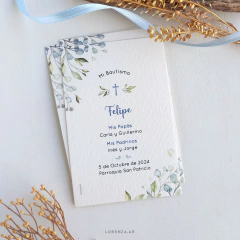 ESTAMPITA BAUTISMO FELI AZUL