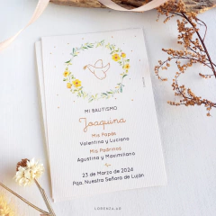 ESTAMPITA BAUTISMO MODELO FLORES AMARILLAS - comprar online