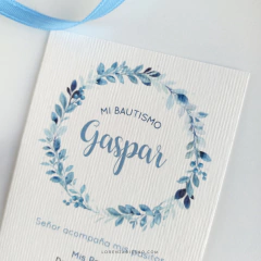 Imagen de ESTAMPITA BAUTISMO MODELO GASPAR AZUL