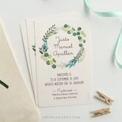 ESTAMPITA BAUTISMO MODELO JUSTO