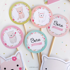 GATITOS / KIT DECORACION CUMPLEAÑOS IMPRESO