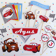 CARS - KIT DECORACION CUMPLEAÑOS IMPRESO