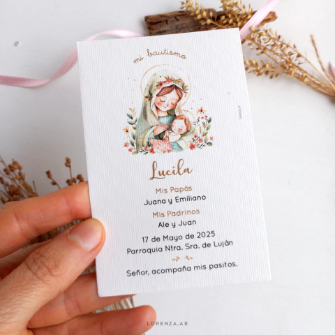 ESTAMPITA BAUTISMO LUCILA VIRGENCITA - comprar online