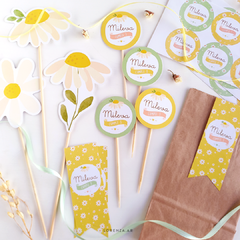 MARGARITAS - KIT DECORACION CUMPLEAÑOS IMPRESO - comprar online