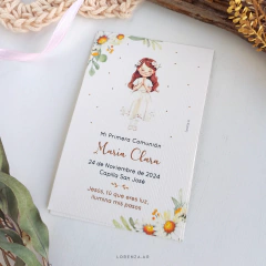 ESTAMPITA COMUNIÓN MODELO MARIA CLARA MARGARITAS - Lorenza Diseño