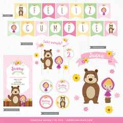 KIT IMPRIMIBLE - MASHA Y EL OSO - Lorenza Diseño