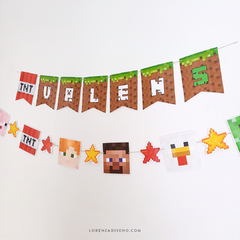 MINECRAFT - KIT DECORACION CUMPLEAÑOS IMPRESO - comprar online