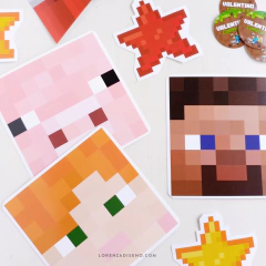 MINECRAFT - KIT DECORACION CUMPLEAÑOS IMPRESO en internet