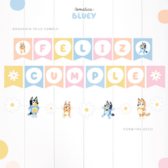 TEMÁTICA BLUEY CON FLORES - Lorenza Diseño