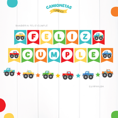 CAMIONETAS - DECORACION CUMPLEAÑOS IMPRESO en internet