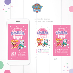 PAW PATROL NENA - KIT DECORACION CUMPLEAÑOS IMPRESO