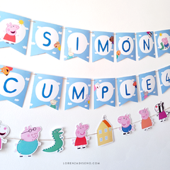 PEPPA PIG - KIT DECORACION CUMPLEAÑOS IMPRESO - tienda online